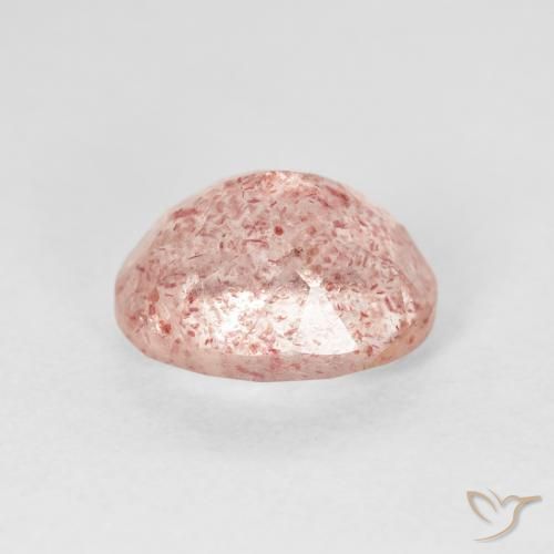 Quartz Fraise Flamant rose naturelle ovale, 2.76 ct, Transparent