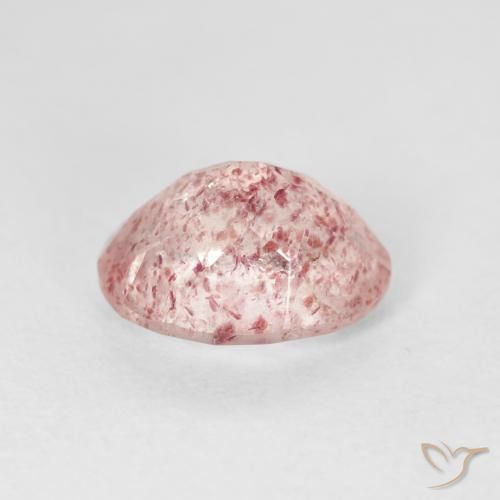 Quartz Fraise Rose clair naturelle ovale, 2.52 ct, Transparent