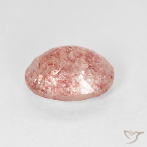 Quartz Fraise Rose clair naturelle ovale, 2.73 ct, Transparent
