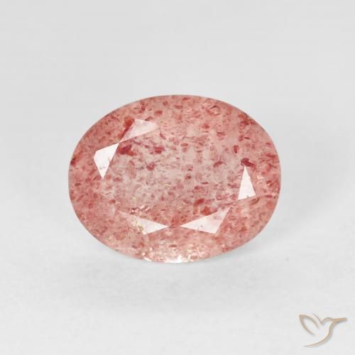 Quartz Fraise Rose naturelle ovale, 2.45 ct, Transparent