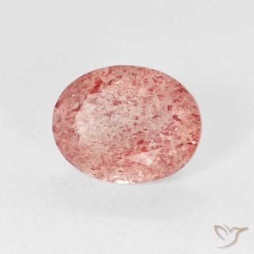 Quartz Fraise Rose naturelle ovale, 2.45 ct, Transparent