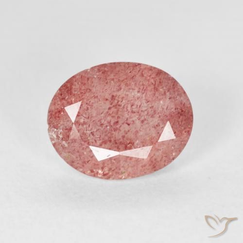 Quartz Fraise Rose moyen naturelle ovale, 2.39 ct, Transparent