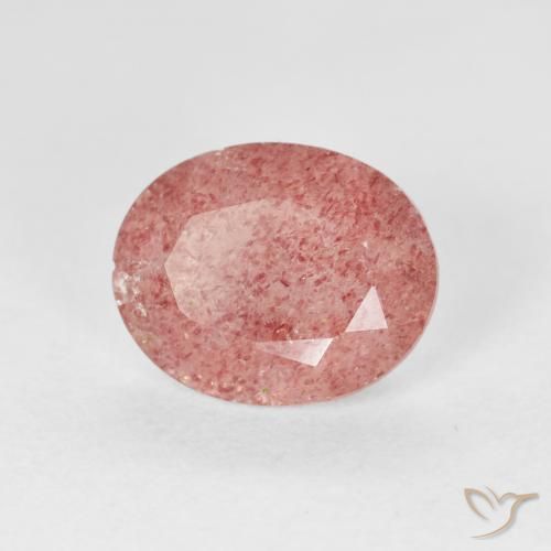 Quartz Fraise Rose moyen naturelle ovale, 2.39 ct, Transparent