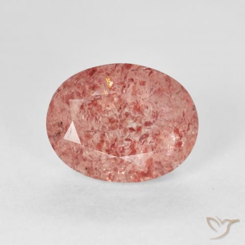 2.98ct Naturel Rose Quartz Fraise, ovale, Transparent