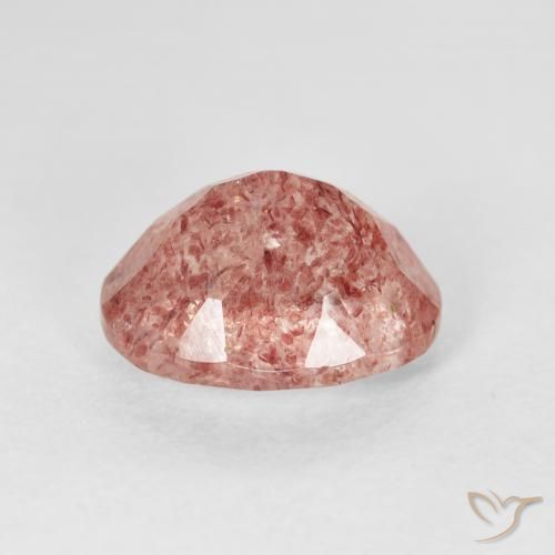 Quartz fraise Rose naturelle ovale, 2.98 ct, Transparent