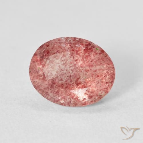 Quartz Fraise Rose framboise naturelle ovale, 2.43 ct, Transparent