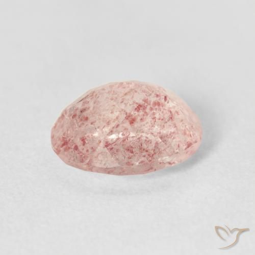 Quartz fraise Rose très clair naturelle ovale, 2.59 ct, Transparent