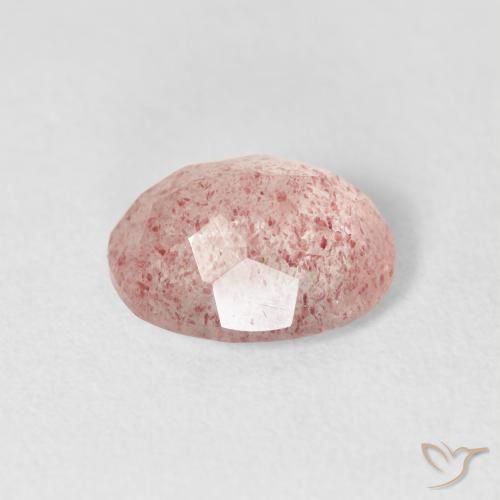 Quartz fraise Rose clair naturelle ovale, 2.69 ct, Transparent