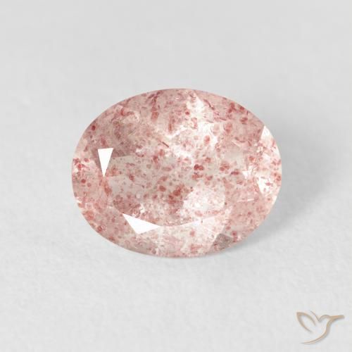 Quartz Fraise Rose clair naturelle ovale, 2.10 ct, Transparent