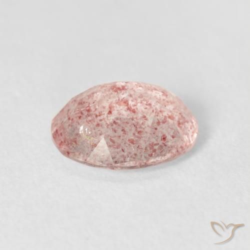 Quartz Fraise Rose clair naturelle ovale, 2.10 ct, Transparent