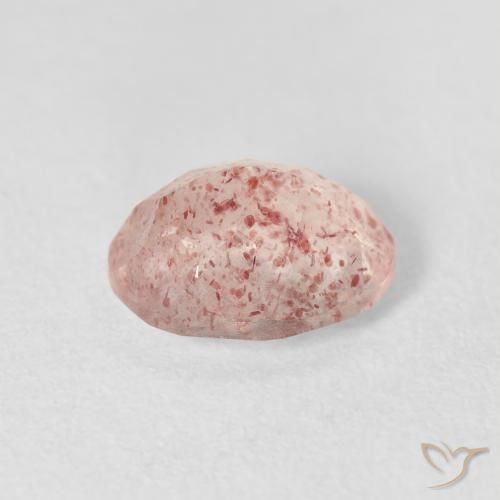 Quartz fraise Rose clair naturelle ovale, 2.57 ct, Transparent