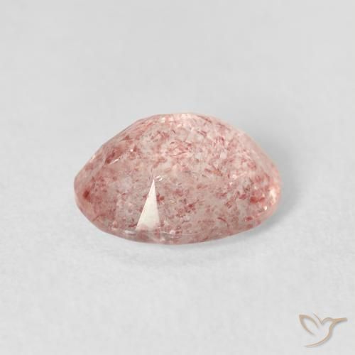 Quartz Fraise Rose clair naturelle ovale, 2.60 ct, Transparent