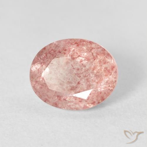 Quartz Fraise Rose léger naturelle ovale, 2.55 ct, Transparent