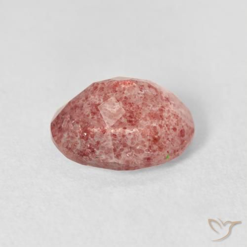 Quartz Fraise Medium Light-Pink naturelle ovale, 2.76 ct, Transparent