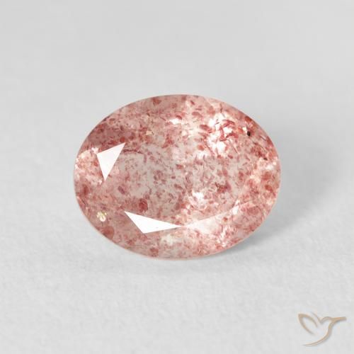 Quartz Fraise Medium Light-Pink naturelle ovale, 2.51 ct, Transparent