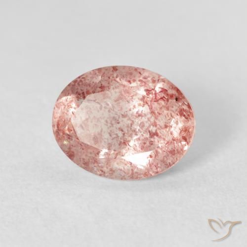 Quartz Fraise Medium Light-Pink naturelle ovale, 2.51 ct, Transparent