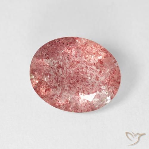Quartz fraise Rose rougeâtre naturelle ovale, 2.64 ct, Transparent