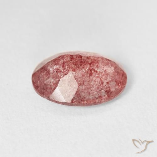 Quartz fraise Rose rougeâtre naturelle ovale, 2.64 ct, Transparent