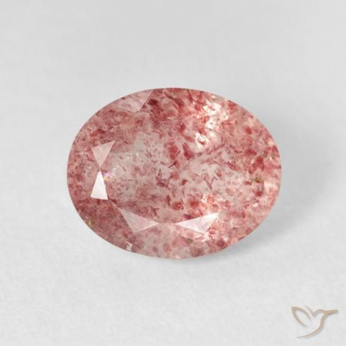 2.46ct Naturel Rose vif Quartz fraise, ovale, Transparent
