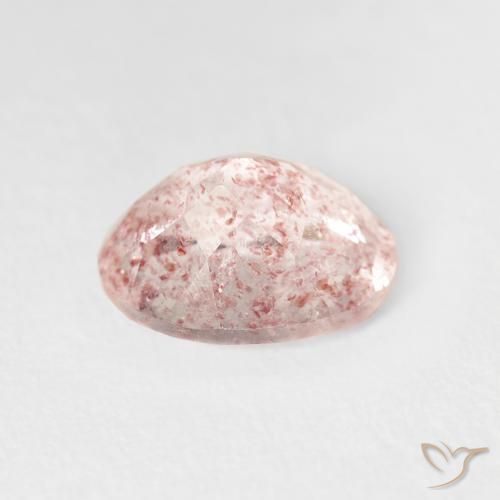 Quartz Fraise Rose clair naturelle ovale, 2.52 ct, Transparent