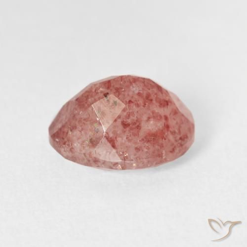 Quartz fraise Rose moyen naturelle ovale, 2.77 ct, Transparent