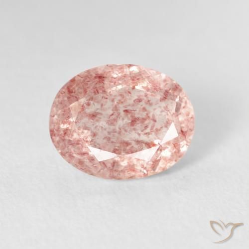 2.76ct Naturel Rose terreux Quartz Fraise, ovale, Transparent