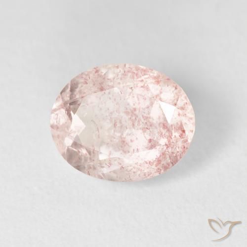 Quartz fraise Rose moyen naturelle ovale, 2.66 ct, Transparent