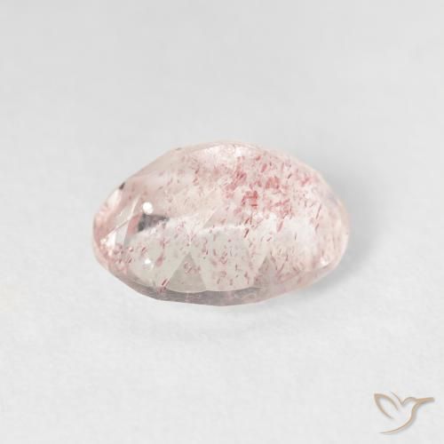 Quartz fraise Rose moyen naturelle ovale, 2.66 ct, Transparent