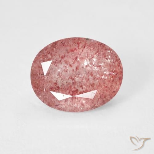 Quartz Fraise Rose framboise naturelle ovale, 2.68 ct, Transparent