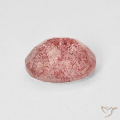 Quartz Fraise Rose framboise naturelle ovale, 2.68 ct, Transparent