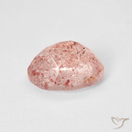 Quartz Fraise Rose clair naturelle ovale, 2.71 ct, Transparent