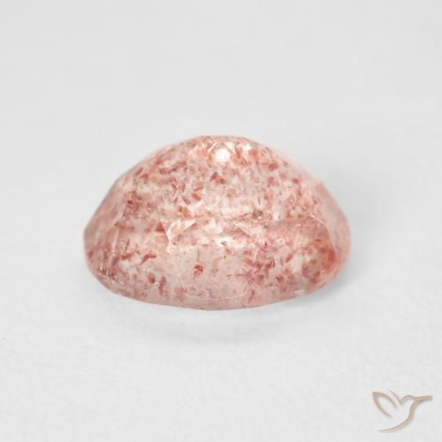 Quartz Fraise Orange rose naturelle ovale, 2.92 ct, Transparent
