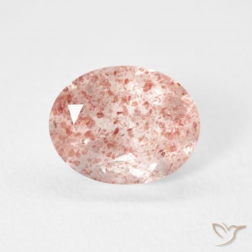Quartz Fraise Rose terreux naturelle ovale, 2.70 ct, Transparent