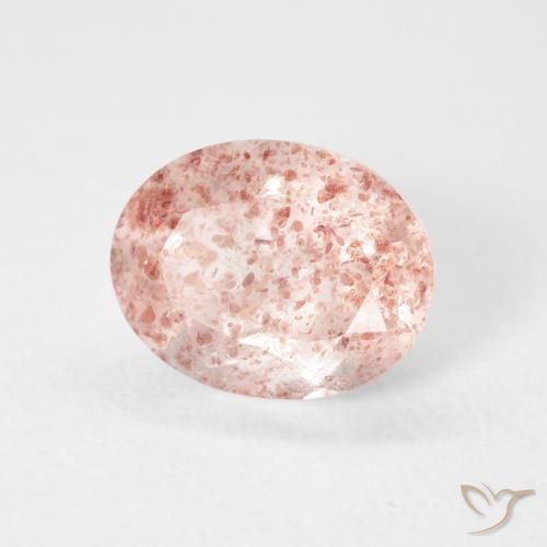 Quartz Fraise Rose terreux naturelle ovale, 2.70 ct, Transparent