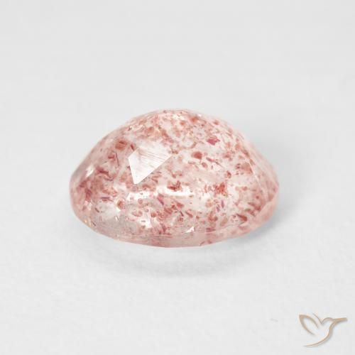 Quartz Fraise Rose terreux naturelle ovale, 2.70 ct, Transparent