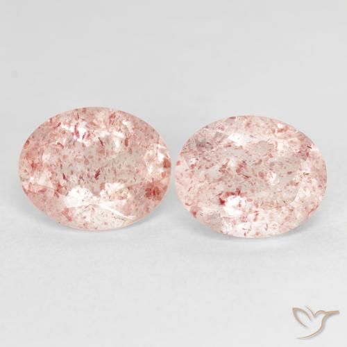 5.13ctw Naturel Rose moyen Quartz Fraise, ovale, Transparent