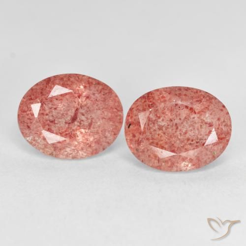 5.31ctw Naturel Rose moyen Quartz fraise, ovale, Transparent
