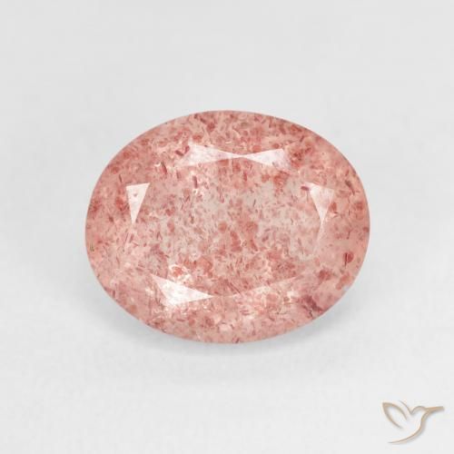 3.62ct Naturel Rose Quartz fraise, ovale, Transparent
