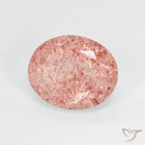 Quartz fraise Rose naturelle ovale, 3.62 ct, Transparent