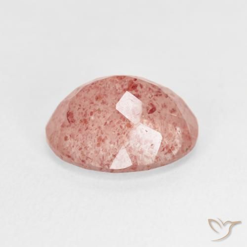 Quartz fraise Rose naturelle ovale, 3.62 ct, Transparent