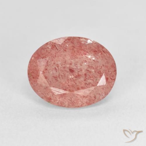2.80ct Naturel Rose moyen Quartz Fraise, ovale, Transparent