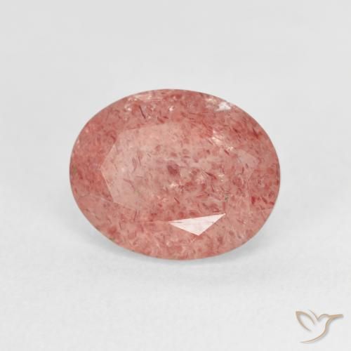 Quartz fraise Rose moyen naturelle ovale, 2.80 ct, Transparent