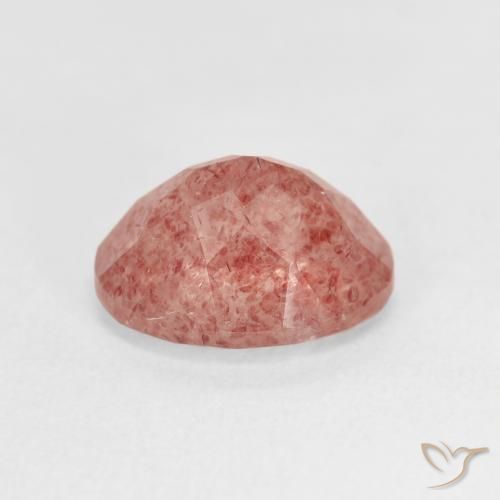 Quartz fraise Rose moyen naturelle ovale, 2.80 ct, Transparent