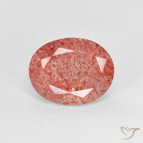 2.76ct Naturel Rose moyen Quartz Fraise, ovale, Transparent