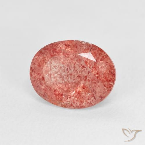 Quartz fraise Rose moyen naturelle ovale, 2.76 ct, Transparent