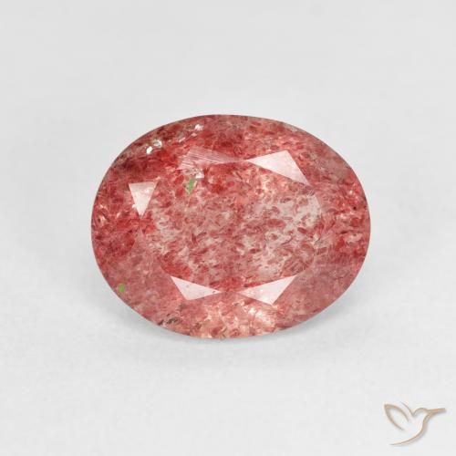 3.09ct Naturel Rose moyen Quartz fraise, ovale, Transparent