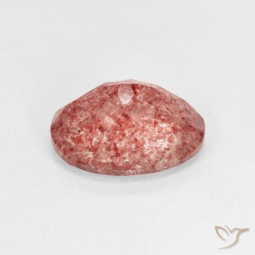 Quartz fraise Rose moyen naturelle ovale, 3.09 ct, Transparent