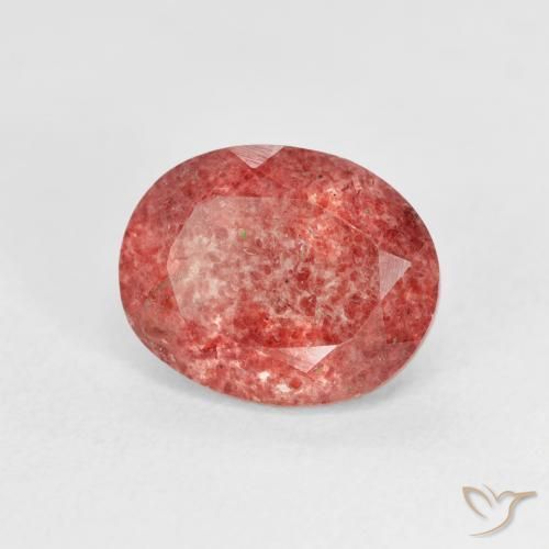Quartz fraise Rose framboise naturelle ovale, 2.78 ct, Transparent