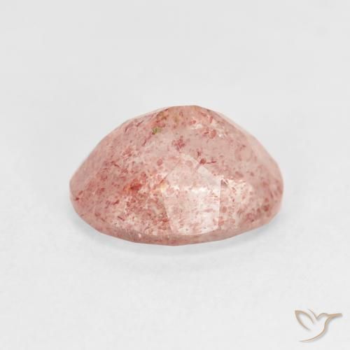 Quartz Fraise Rose clair naturelle ovale, 2.69 ct, Transparent