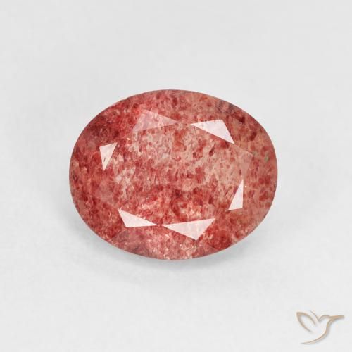 2.44ct Naturel Rose rougeâtre Quartz fraise, ovale, Transparent